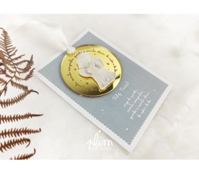 pendente oração anjo de guarda, com anjo de gesso - sugestão de presente para crianças