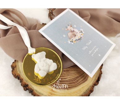 pendente personalizado, com urso de gesso - sugestão de presente para crianças