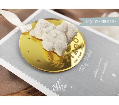 pendente personalizado, com urso de gesso - sugestão de presente para crianças