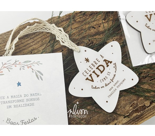Pendente estrela de Natal - Informação personalizada