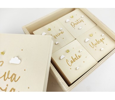 Caixa em madeira "pedido especial" + Mini placa de madeira - convite de Padrinho ou madrinha de casamento, batismo