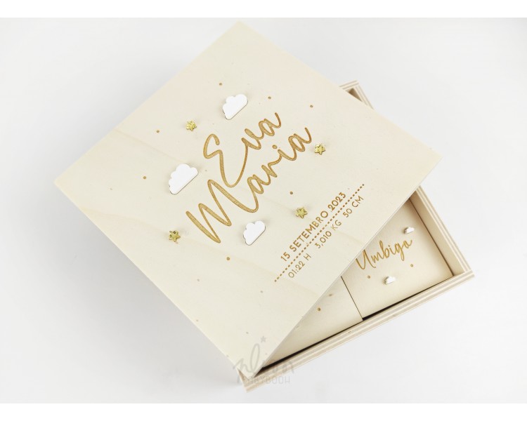 Caixa em madeira "pedido especial" + Mini placa de madeira - convite de Padrinho ou madrinha de casamento, batismo