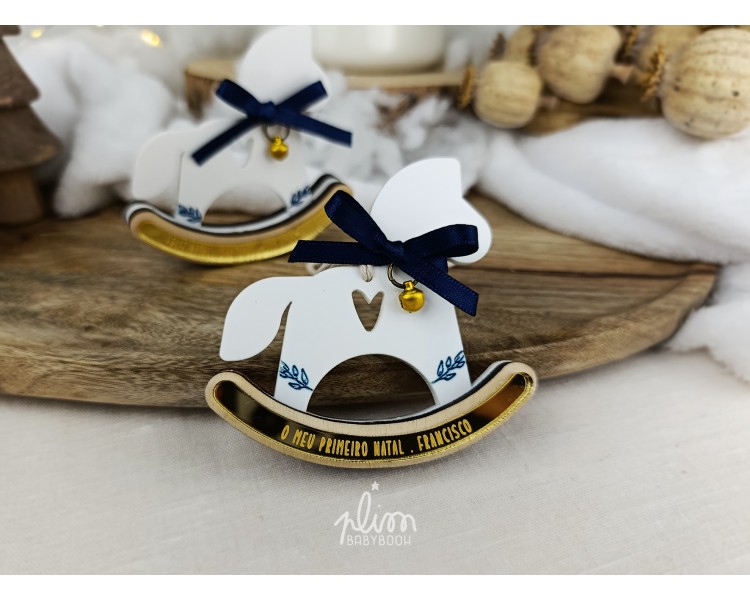 Pendente de natal cavalo de baloiço - possibilidade de acrescentar embalagem