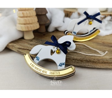 Pendente de natal cavalo de baloiço - possibilidade de acrescentar embalagem