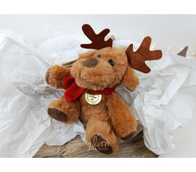 Peluche Rena com medalha personalizada - possibilidade de acrescentar embalagem