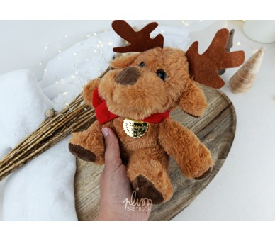 Peluche Rena com medalha personalizada - possibilidade de acrescentar embalagem