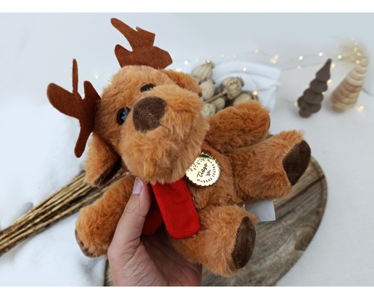 Peluche Rena com medalha personalizada - possibilidade de acrescentar embalagem