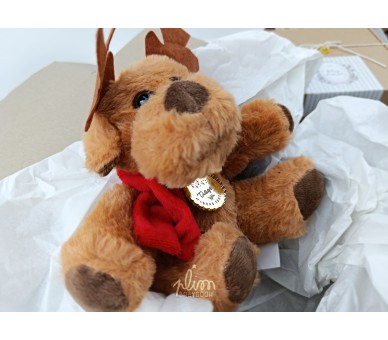 Peluche Rena com medalha personalizada - possibilidade de acrescentar embalagem