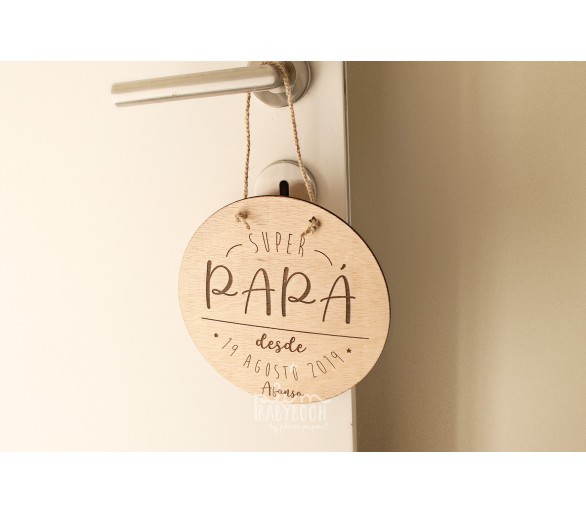 Placa de madeira Pai - super papá