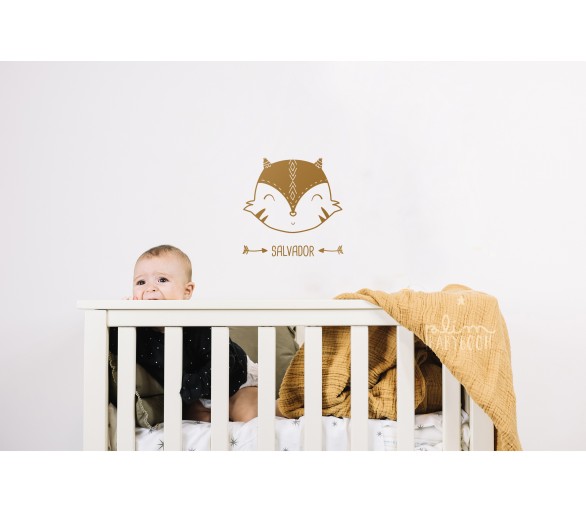 Vinil - raposa tribal com nome