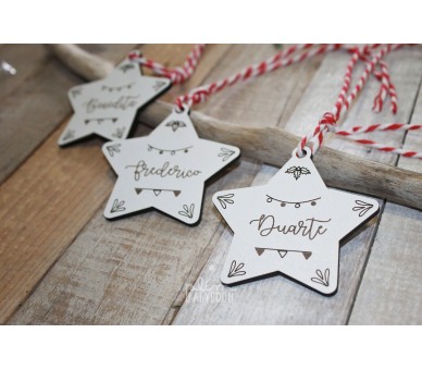 decoração de natal- estrelas personalizadas para árvore