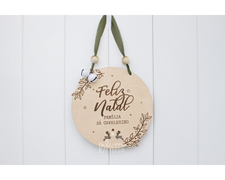 placa feliz natal personalizada com nome família