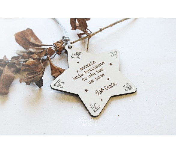 Pendente / estrela homenagem de Natal