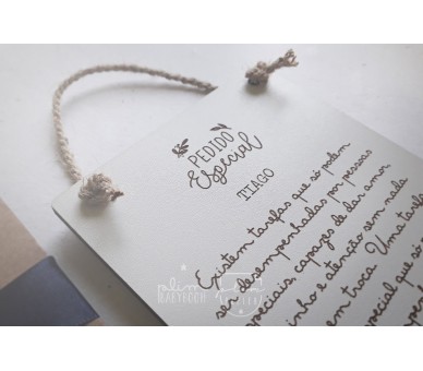 Convite mini placa pessoas especiais + envelope - padrinho
