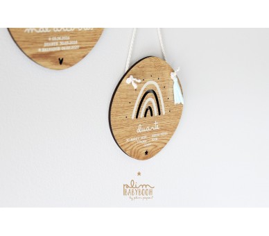 Placa arco-íris dados de nascimento