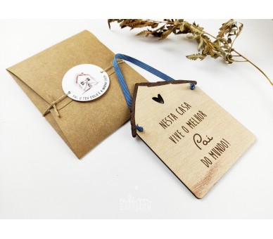 mini placa pai - Pai, o teu colo é a minha casa - personalizada + embalagem