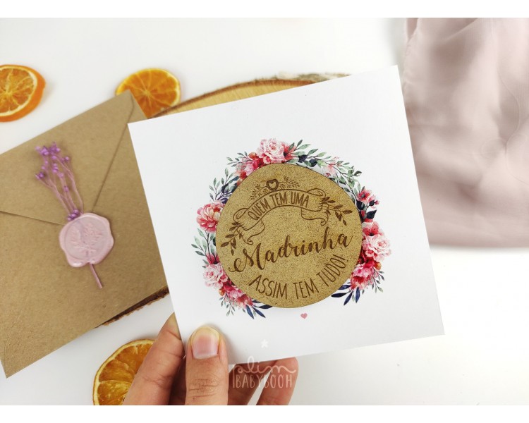 IMAN MDF Madrinha + Envelope a fechar com lacre
