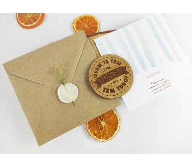 IMAN MDF Padrinho + Envelope a fechar com lacre