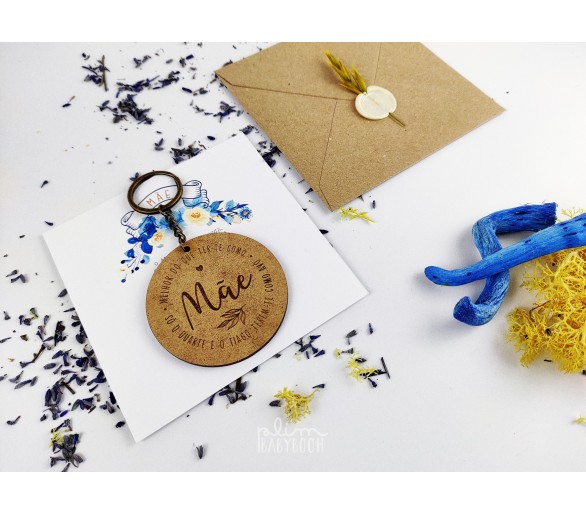 Porta-chaves MDF Melhor do que ter-te como MÃE - AVÓ + Envelope a fechar com lacre