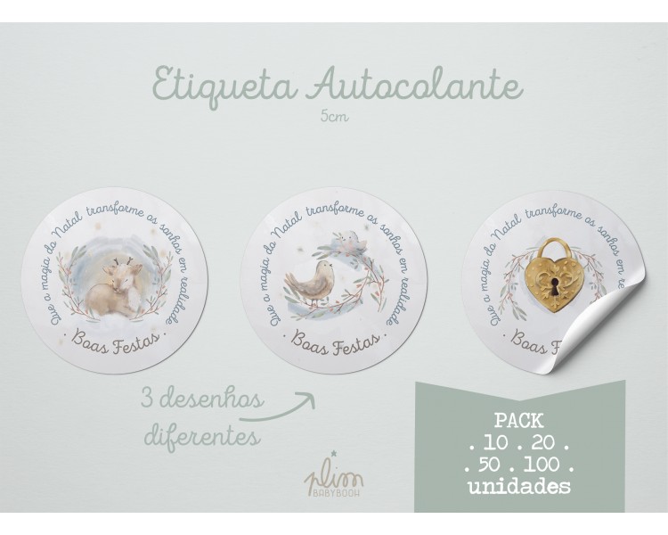 PACK etiquetas autocolante -boas festas, feliz natal